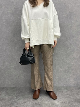 「SHEER flow（シアーフロウ）のアイテム」を使った、SHEERさん（レディース・158cm）の冬コーディネート