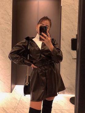 「ミニワンピ」｜SHEERさん（レディース・158cm）の冬コーディネート