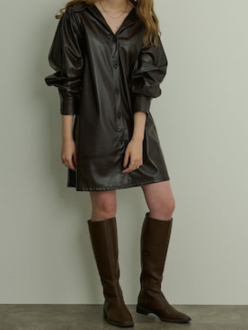 「チョコ色に染まれ」｜SHEERさん（レディース・158cm）の冬コーディネート