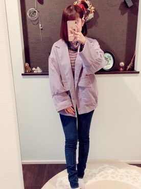 「w closet」｜「アイテム（ブルゾン）」を使った、み ん とさん（レディース・160cm）の冬コーディネート