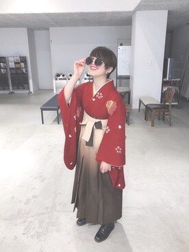 袴 の人気ファッションコーディネート 髪型 ベリーショートヘアー Wear