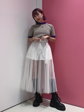 チュールリメイクショートパンツを使った人気ファッションコーディネート Wear