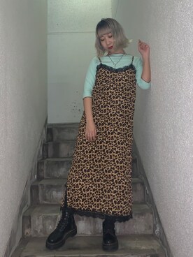 ワンピース ドレス レオパード柄 コーディネート Zozotown