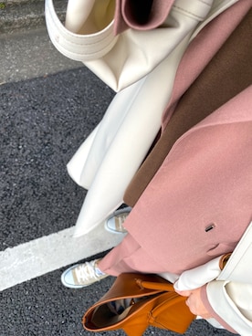 「Ameri（アメリ）のアイテム（ステンカラーコート）」を使った、minami linkupさん（レディース・163cm）の春コーディネート