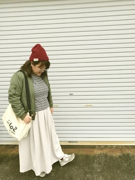 「スカーチョ」｜「アイテム（ブルゾン）」を使った、A8Pさん（レディース・156cm）の秋コーディネート