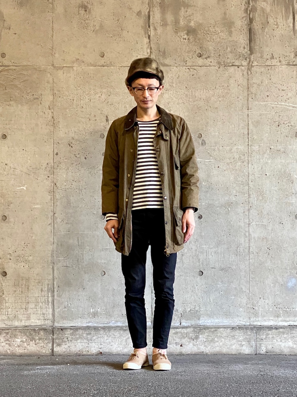「冬アウター着回しチャレンジ、秋冬コーデ、古着MIX、vintage、スニーカー、barbour、バブアー、zozoデニム」｜「BarbourのBarbour Solway Zipper 2Crown（その他アウター、その他）」を使った、ちーばくんさん（メンズ・165cm）の冬コーディネートの1枚目の写真
