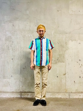 「A.P.C.（アーペーセー）のアイテム（シューズ）」を使った、ちーばくんさん（メンズ・165cm）の夏コーディネート