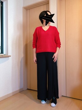 「レッド」｜「アイテム（スリッポン）」を使った、KOALAMAMAさん（レディース・163cm）の春コーディネート