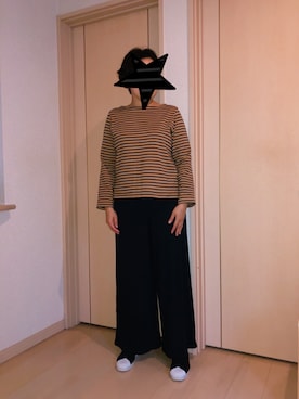 「バスクシャツ」｜「アイテム（スリッポン）」を使った、KOALAMAMAさん（レディース・163cm）の夏コーディネート
