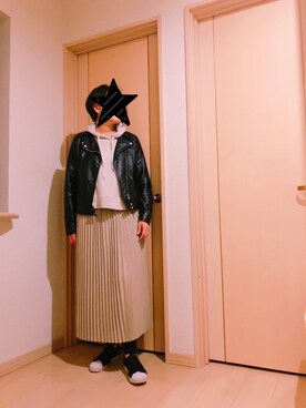 「osharewalker（オシャレウォーカー）のアイテム（ライダースジャケット）」を使った、KOALAMAMAさん（レディース・163cm）の秋コーディネート
