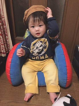 「JOEY HYSTERIC（ジョーイヒステリック）のアイテム」を使った、yuikunさん（キッズ・80cm）の秋コーディネート