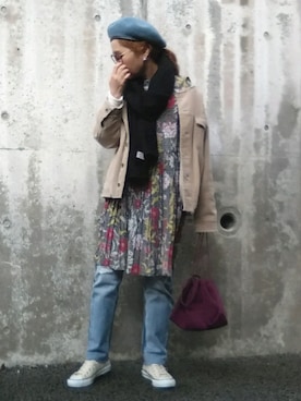 「CONVERSE（コンバース）のconverse（コンバース） ALL STAR OX（オールスターOX）（スニーカー）」を使った、ｅｒａさん（レディース・158cm）の冬コーディネート