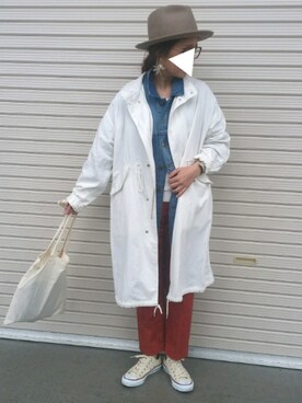 「アイテム（チノパンツ、オレンジ系）」を使った、ｅｒａさん（レディース・158cm）の春コーディネート