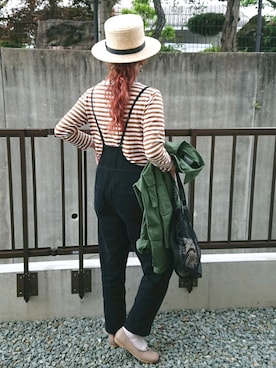 「select MOCA（セレクトモカ）のアイテム（つなぎ/オールインワン）」を使った、ｅｒａさん（レディース・158cm）の春コーディネート