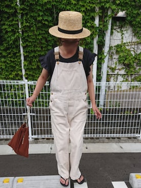 「ロックT」｜「アイテム（オールインワン・サロペット）」を使った、ｅｒａさん（レディース・158cm）の夏コーディネート