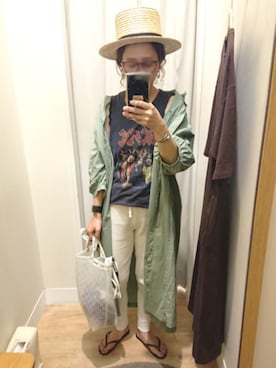 「ロックT」｜「アイテム（ビーチサンダル）」を使った、ｅｒａさん（レディース・158cm）の夏コーディネート