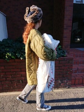 「アイラブCONVERSE」｜「アイテム（ハンチング/ベレー帽）」を使った、ｅｒａさん（レディース・158cm）の冬コーディネート