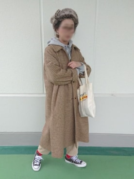 「SLOBE citron.（スローブシトロン）のアイテム（ステンカラーコート）」を使った、ｅｒａさん（レディース・158cm）の冬コーディネート