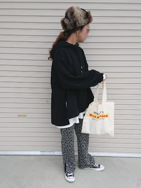 「SPIRALGIRL（スパイラルガール）のアイテム（キャップ）」を使った、ｅｒａさん（レディース・158cm）の冬コーディネート