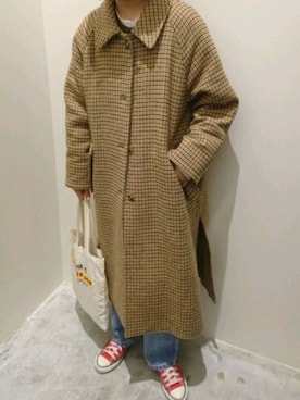 「SLOBE citron.（スローブシトロン）のアイテム（ステンカラーコート）」を使った、ｅｒａさん（レディース・158cm）の冬コーディネート