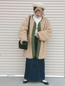 「Wrangler」｜「アイテム（ミリタリージャケット）」を使った、ｅｒａさん（レディース・158cm）の冬コーディネート