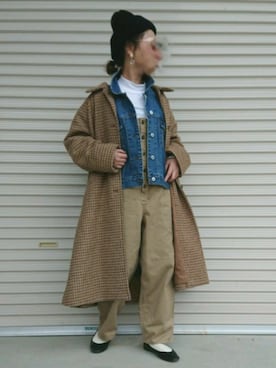 「Gジャン」｜「アイテム（ステンカラーコート）」を使った、ｅｒａさん（レディース・158cm）の冬コーディネート
