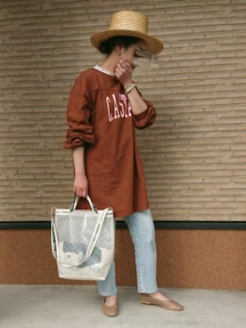 「LOWRYS FARM（ローリーズファーム）のレースハイネックノースリーブ　773402 （Tシャツ/カットソー）」を使った、ｅｒａさん（レディース・158cm）の春コーディネート