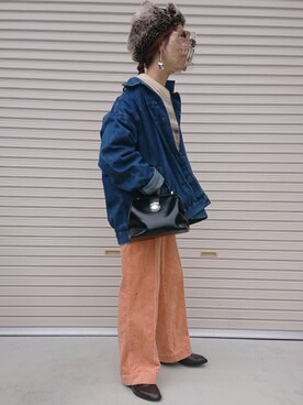 「おおぶりピアス」｜「アイテム（ローファー）」を使った、ｅｒａさん（レディース・158cm）の冬コーディネート
