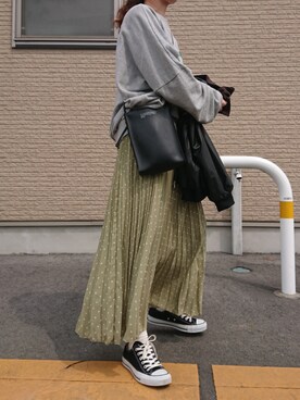 「ドットスカート」｜「アイテム（ブルゾン）」を使った、ｅｒａさん（レディース・158cm）の春コーディネート
