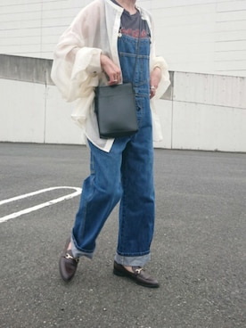 「ロックT」｜「アイテム（オールインワン・サロペット）」を使った、ｅｒａさん（レディース・158cm）の春コーディネート