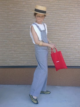 「SLOBE IENA（スローブイエナ）のアイテム（オールインワン・サロペット）」を使った、ｅｒａさん（レディース・158cm）の夏コーディネート