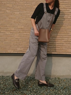 「SLOBE IENA（スローブイエナ）のアイテム（オールインワン・サロペット）」を使った、ｅｒａさん（レディース・158cm）の秋コーディネート