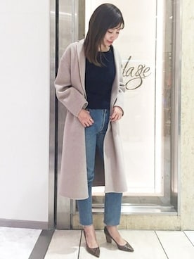 「テーラードコート」｜「アイテム（その他アウター）」を使った、AYAさん（レディース・167cm）の冬コーディネート