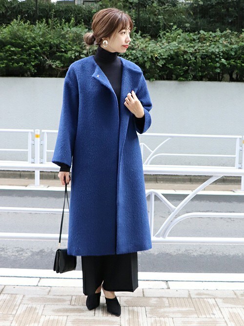 plage（プラージュ）の「アルパカシャギーノーカラーコート