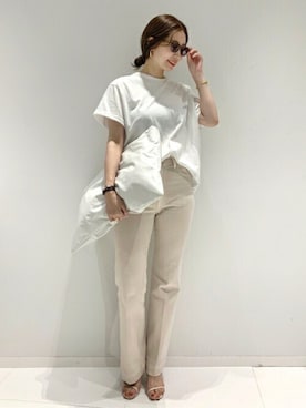 「バックプリント」｜「アイテム（デニムパンツ）」を使った、AYAさん（レディース・167cm）の夏コーディネート