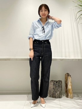 「plage（プラージュ）の【AVN /エーヴィーエヌ】SP WIDE デニム◆（デニムパンツ）」を使った、AYAさん（レディース・167cm）の秋コーディネート