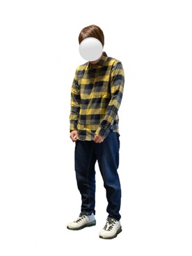 和さんの「MEN フランネルチェックシャツ（レギュラーカラー・長袖）」を使ったコーディネート
