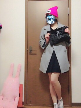 「dazzlin（ダズリン）のアイテム（チェスターコート）」を使った、Usagiさん（レディース・161cm）の冬コーディネート