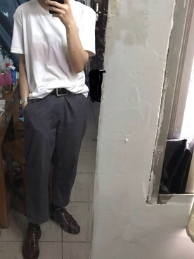 「Dr. Martens（ドクターマーチン）のアイテム（モカシン/デッキシューズ）」を使った、PinataAngusさん（メンズ・168cm）の夏コーディネート
