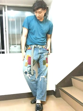 「ShapeL（シャペル）のアイテム」を使った、まっちゃんさん（メンズ・183cm）の夏コーディネート