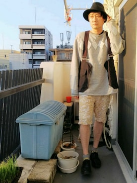 「GLOBAL WORK（グローバルワーク）のフェルトナカオレＨＡＴ/565115（ハット）」を使った、まっちゃんさん（メンズ・183cm）の秋コーディネート