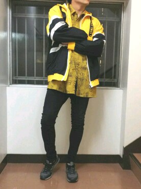 ZARA ナイロンジャケット テックファッション スポーツウェア yellow