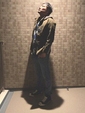 「eight（エイト）のアイテム」を使った、まっちゃんさん（メンズ・183cm）の春コーディネート