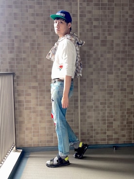 まっちゃんさん（メンズ・183cm）の夏コーディネート