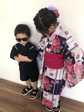 「New Balance」｜「アイテム（浴衣）」を使った、yume.coさん（キッズ・120cm）の夏コーディネート