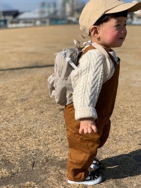 「Polo Ralph Lauren」｜「アイテム（サロペット/オーバーオール）」を使った、genさん（キッズ・80cm）の冬コーディネート