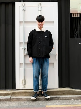 「Understudyclub（アンダースタディクラブ）のアイテム（カバーオール）」を使った、understudyclubさん（メンズ・175cm）の冬コーディネート