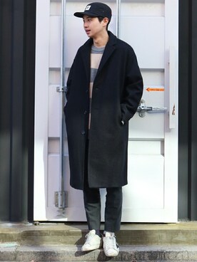 「コーディネート」｜「アイテム（チェスターコート）」を使った、understudyclubさん（メンズ・175cm）の冬コーディネート