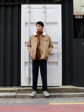 「韓国」｜「アイテム（その他アウター）」を使った、understudyclubさん（メンズ・175cm）の冬コーディネート