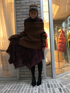 「Understudyclub（アンダースタディクラブ）のアイテム（ニット/セーター）」を使った、understudyclubさん（レディース・165cm）の冬コーディネート